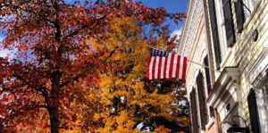 This is a photo of an American flag on a home